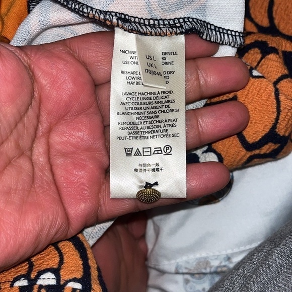 Anthropologie Maeve Floral Shift Mini Dress Mod Blue Green Size Large NWOT - Picture 5 of 9